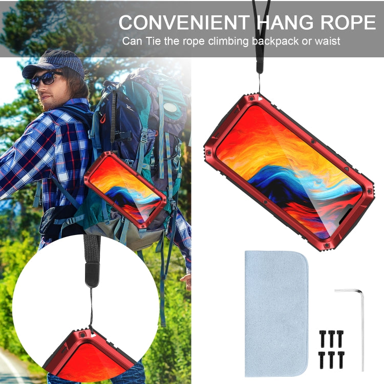 For iPhone 14 Plus R-JUST Shockproof Waterproof Dust-proof Case with Holder (Red) - free shipping - PMC TechLife - Order now!