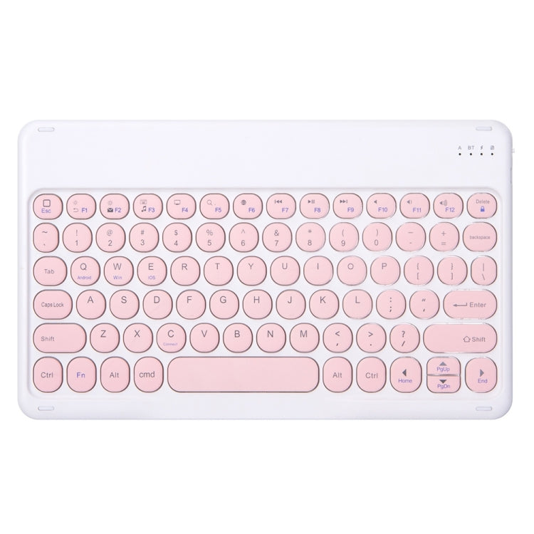 Round Cap Bluetooth Keyboard Leather Case with Pen Slot, without Touchpad For Samsung Galaxy Tab S7(Pink+Pink Keyboard) - Samsung Keyboard by PMC TechLife | Online Shopping South Africa | PMC TechLife