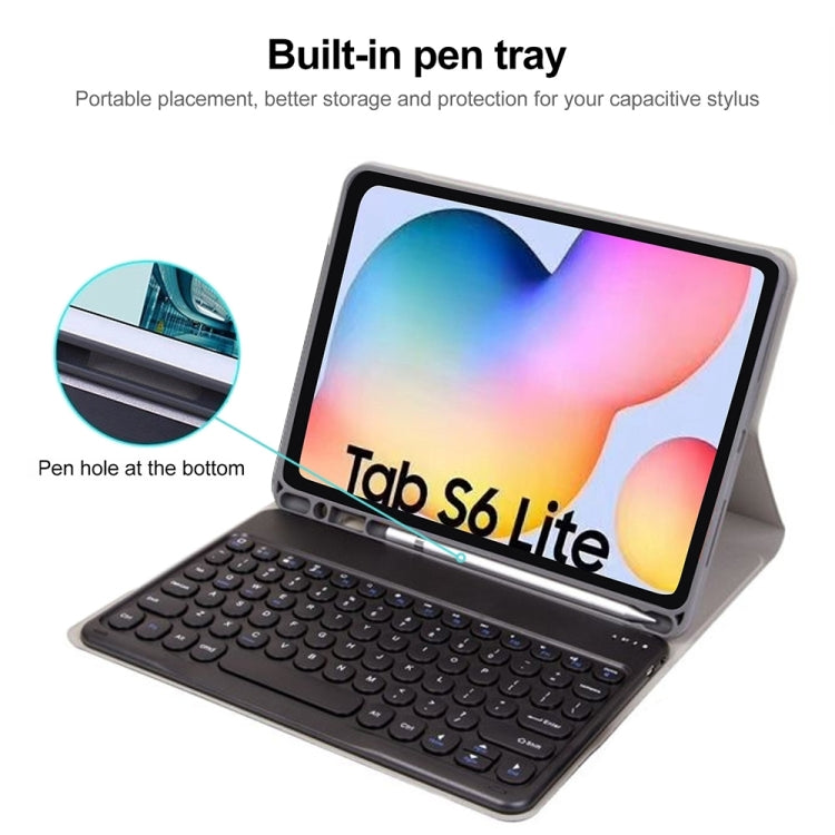 Round Cap Bluetooth Keyboard Leather Case with Pen Slot, without Touchpad For Samsung Galaxy Tab S7(Pink+Pink Keyboard) - Samsung Keyboard by PMC TechLife | Online Shopping South Africa | PMC TechLife