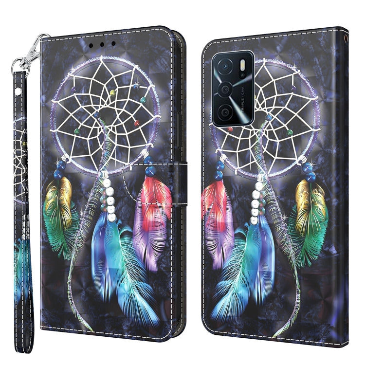 For OPPO A54 5G / A74 5G 3D Painted Leather Phone Case(Colorful Dreamcatcher) - OPPO Cases by PMC TechLife | Online Shopping South Africa | PMC TechLife