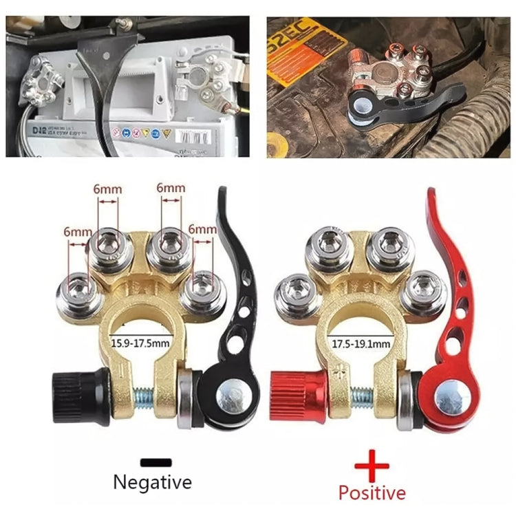 1 Pair Car Battery Terminals Quick Disconnect Cables Connectors, with L Wrench + Terminal - Booster Cable & Clip by PMC TechLife | Online Shopping South Africa | PMC TechLife | Buy Now Pay Later Mobicred