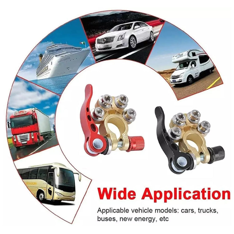 1 Pair Car Battery Terminals Quick Disconnect Cables Connectors, with L Wrench + Terminal + Insulation Pad + Brush - Booster Cable & Clip by PMC Jewellery | Online Shopping South Africa | PMC Jewellery | Buy Now Pay Later Mobicred