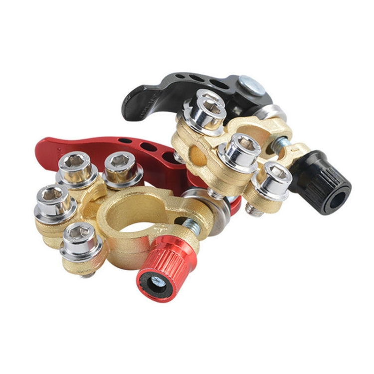 1 Pair Car Battery Terminals Quick Disconnect Cables Connectors, with L Wrench + Insulation Pad + Brush - Booster Cable & Clip by PMC Jewellery | Online Shopping South Africa | PMC Jewellery | Buy Now Pay Later Mobicred