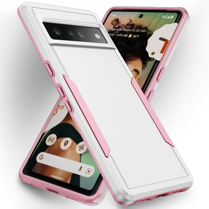 For Google Pixel 7 Pro Pioneer Armor Heavy Duty PC + TPU Phone Case(White+Pink) - Google Cases by PMC Jewellery | Online Shopping South Africa | PMC Jewellery | Buy Now Pay Later Mobicred