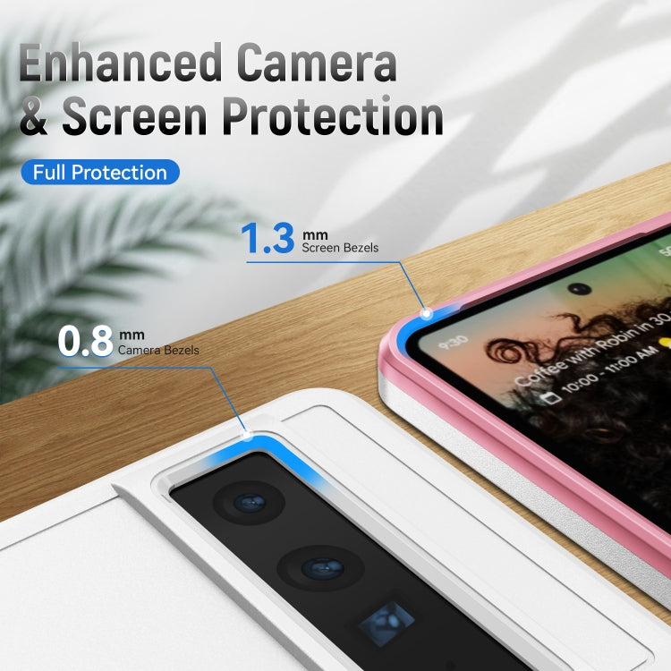 For Google Pixel 7 Pro Pioneer Armor Heavy Duty PC + TPU Phone Case(White+Pink) - Google Cases by PMC TechLife | Online Shopping South Africa | PMC TechLife | Buy Now Pay Later Mobicred