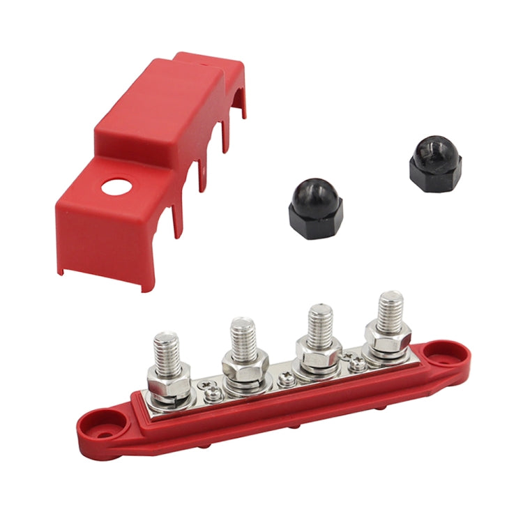 Black M10 Stud RV Ship High Current Power Distribution Terminal Block with Cover - free shipping - PMC TechLife - Order now!