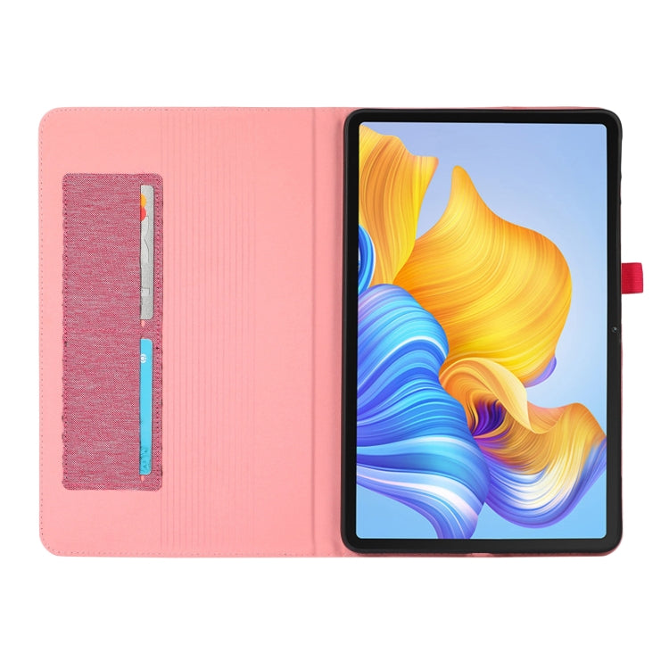 For Honor Pad 8 Fabric PU + TPU Flip Tablet Leather Case(Rose Red) - Honor by PMC TechLife | Online Shopping South Africa | PMC TechLife | Buy Now Pay Later Mobicred