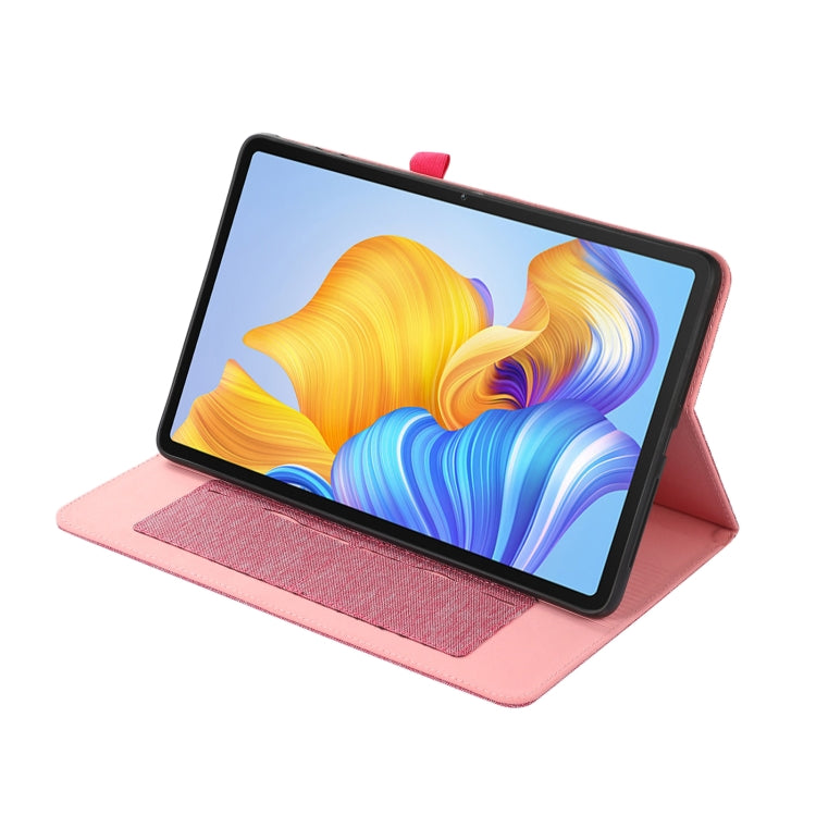 For Honor Pad 8 Fabric PU + TPU Flip Tablet Leather Case(Rose Red) - Honor by PMC TechLife | Online Shopping South Africa | PMC TechLife | Buy Now Pay Later Mobicred