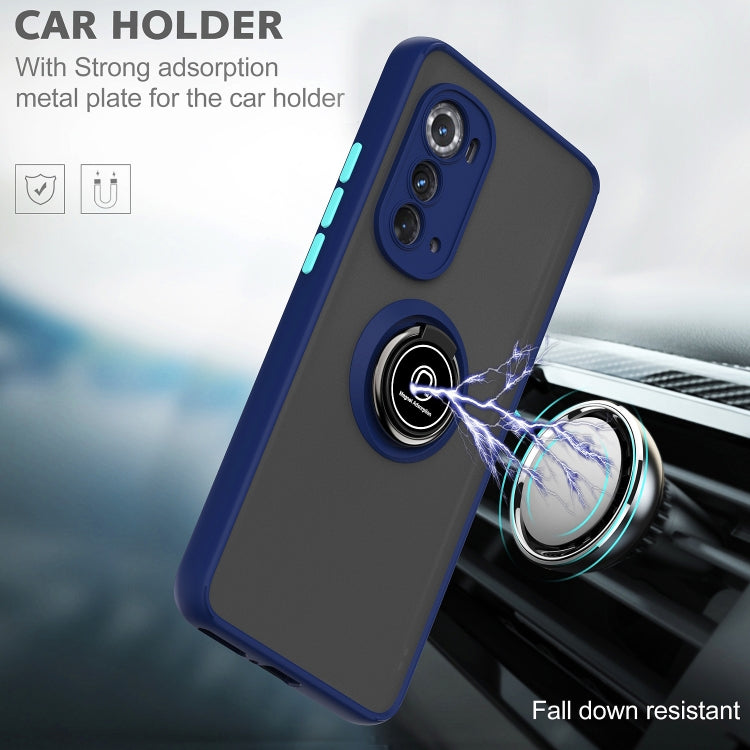 For Motorola Edge 2022 Q Shadow 1 Series TPU + PC Phone Case with Ring Holder(Black+Red) - Motorola Cases by PMC TechLife | Online Shopping South Africa | PMC TechLife