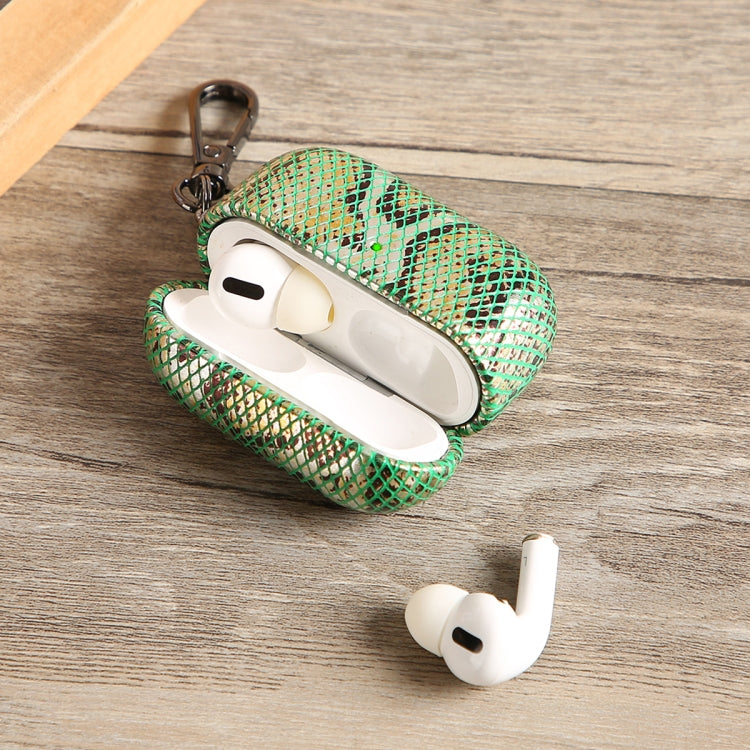 J01 Mesh Snakeskin Headphone Case For AirPods 3(Black) - For AirPods 3 by PMc TechLife | Online Shopping South Africa | PMc TechLife | Buy Now Pay Later Mobicred