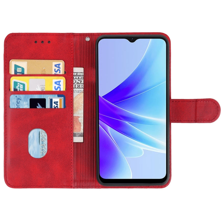 For OPPO A57s Leather Phone Case(Red) - OPPO Cases by PMC Jewellery | Online Shopping South Africa | PMC Jewellery | Buy Now Pay Later Mobicred