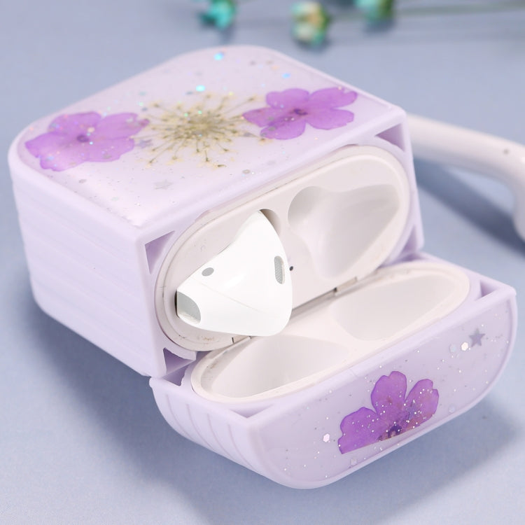 For AirPods 1 / 2 Beautiful Ladies Flowers Pattern Wireless Earphone Protective Case(Purple) - For AirPods 1/2 by PMC TechLife | Online Shopping South Africa | PMC TechLife