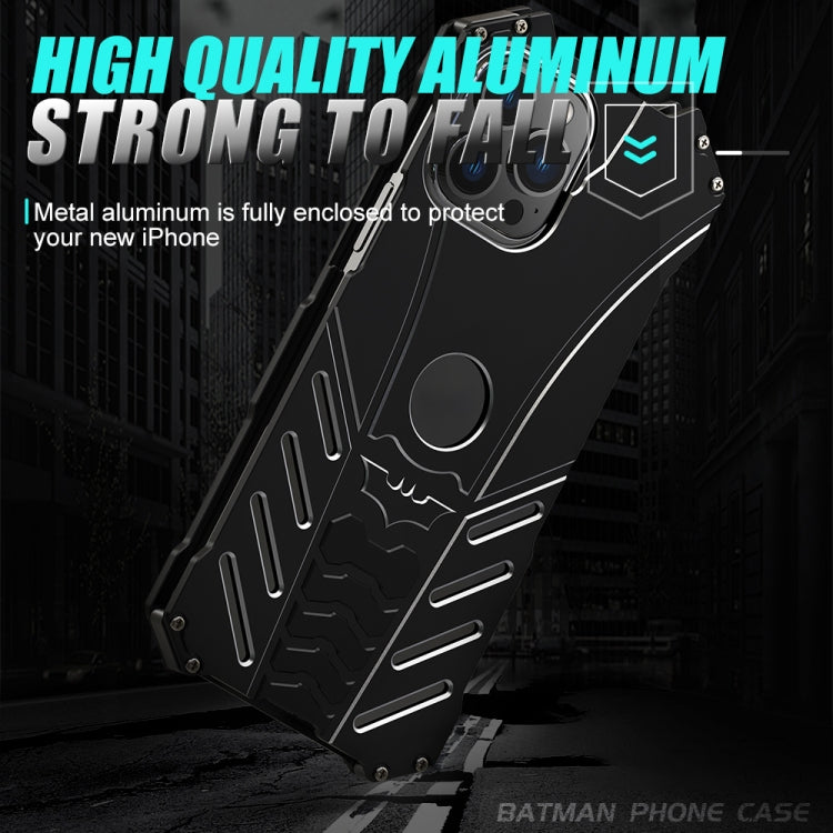 For iPhone 14 R-JUST Batman Metal Mobile Phone Protective Case (Black) - iPhone 14 Cases by R-JUST | Online Shopping South Africa | PMC TechLife | Buy Now Pay Later Mobicred