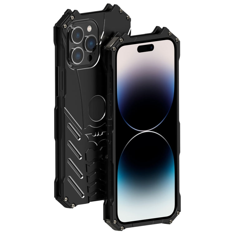 For iPhone 14 Pro Max R-JUST Batman Metal Mobile Phone Protective Case (Black) - iPhone 14 Pro Max Cases by R-JUST | Online Shopping South Africa | PMC TechLife | Buy Now Pay Later Mobicred