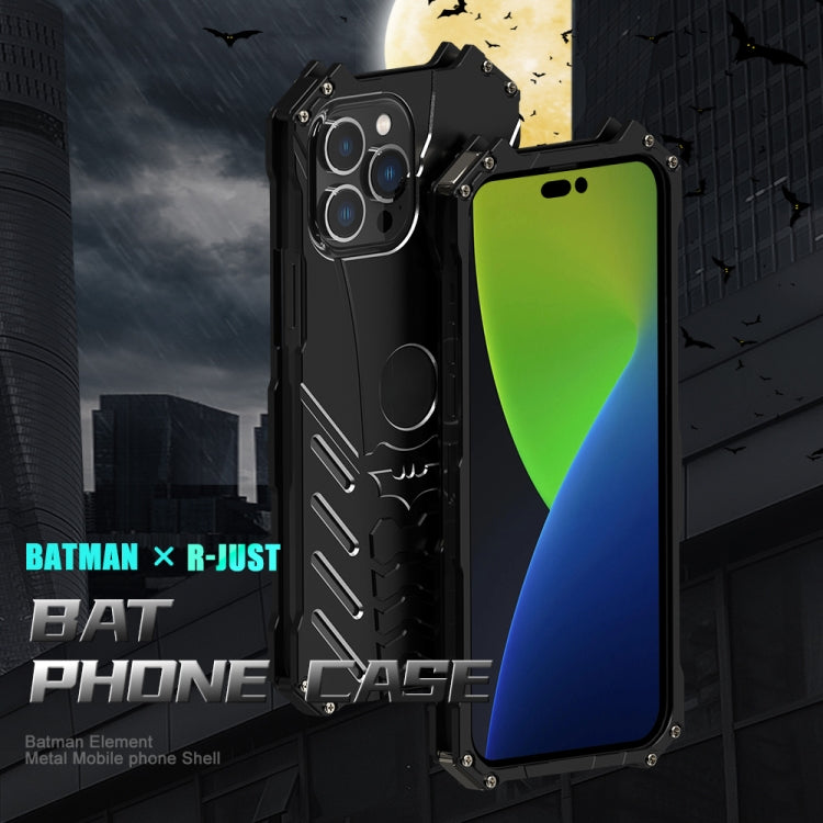 For iPhone 14 Pro Max R-JUST Batman Metal Mobile Phone Protective Case (Black) - iPhone 14 Pro Max Cases by R-JUST | Online Shopping South Africa | PMC TechLife | Buy Now Pay Later Mobicred