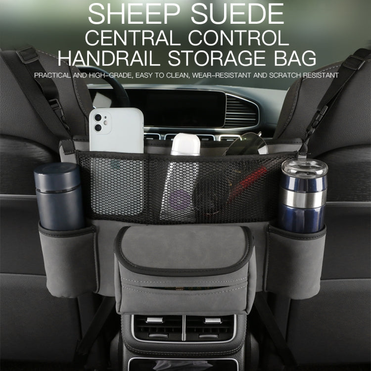 Car Center Console Hanging Bag Sheepskin Leather Storage Bag(Grey) - Seat Accessories by PMC TechLife | Online Shopping South Africa | PMC TechLife | Buy Now Pay Later Mobicred