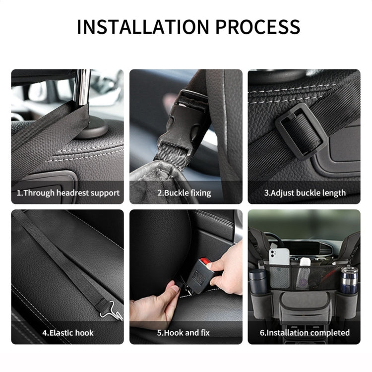Car Center Console Hanging Bag Sheepskin Leather Storage Bag(Grey) - Seat Accessories by PMC TechLife | Online Shopping South Africa | PMC TechLife | Buy Now Pay Later Mobicred