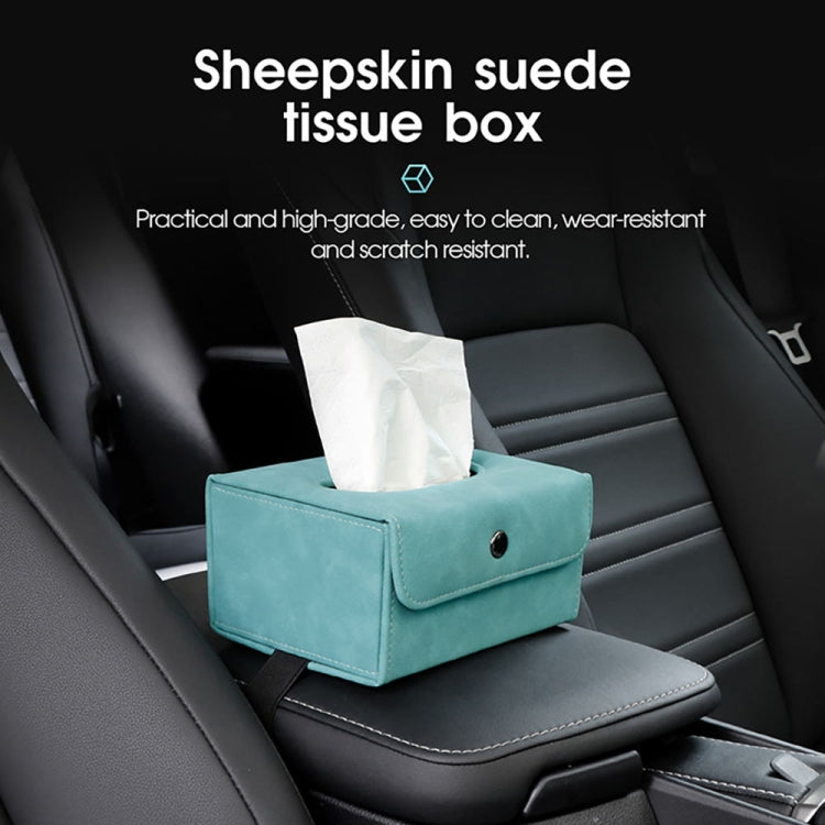 Car Hanging Type Tissue Box Sheepskin Leather Facial Tissue Case(Blue) - Tissue Boxes by PMC Jewellery | Online Shopping South Africa | PMC Jewellery | Buy Now Pay Later Mobicred