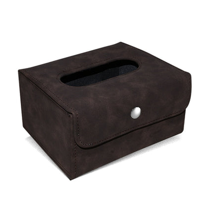 Car Hanging Type Tissue Box Sheepskin Leather Facial Tissue Case(Brown) - Tissue Boxes by PMC Jewellery | Online Shopping South Africa | PMC Jewellery | Buy Now Pay Later Mobicred