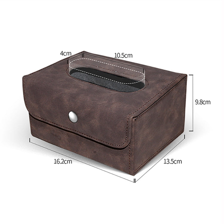 Car Hanging Type Tissue Box Sheepskin Leather Facial Tissue Case(Brown) - Tissue Boxes by PMC Jewellery | Online Shopping South Africa | PMC Jewellery | Buy Now Pay Later Mobicred