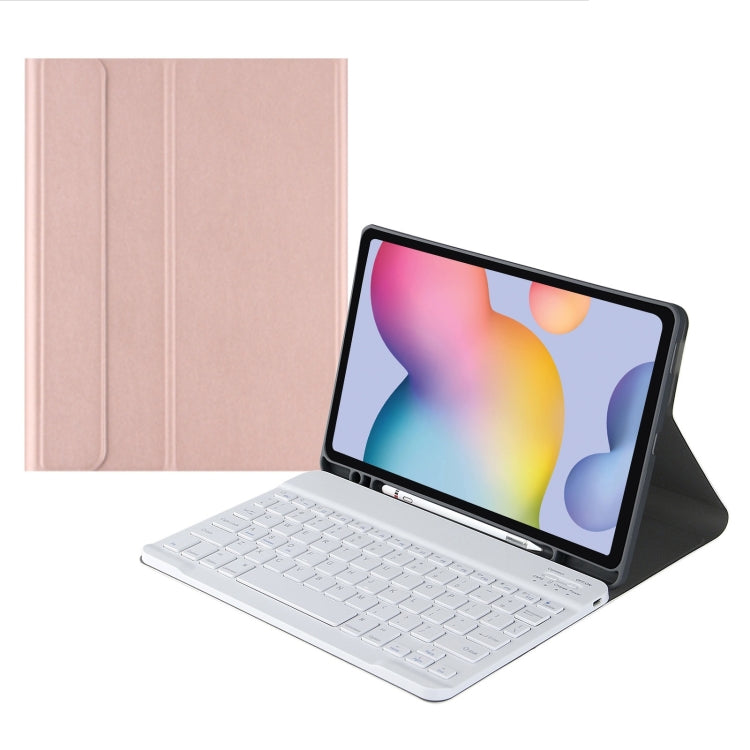 A7 Square Cap Bluetooth Keyboard Leather Case with Pen Slot For Samsung Galaxy Tab A7 10.4 2020(Rose Gold) - Samsung Keyboard by PMC TechLife | Online Shopping South Africa | PMC TechLife