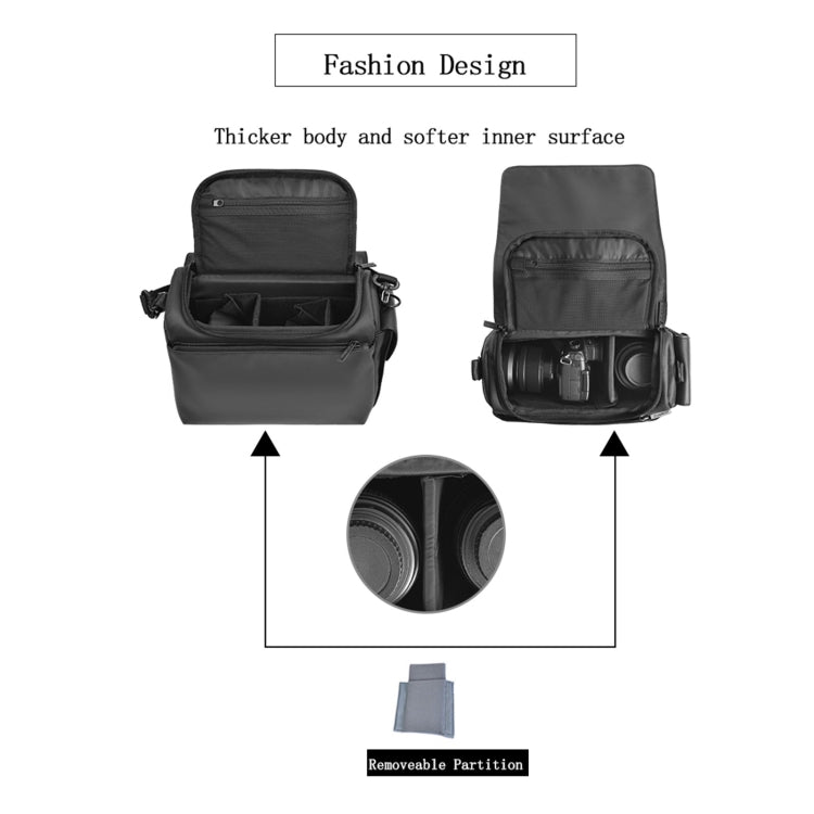 CADeN D73 Camera Sling Bag Water-resistant Shockproof Camera Handbag, Size:23.5 x 14 x 19cm Black White - free shipping - PMC TechLife - Order now!