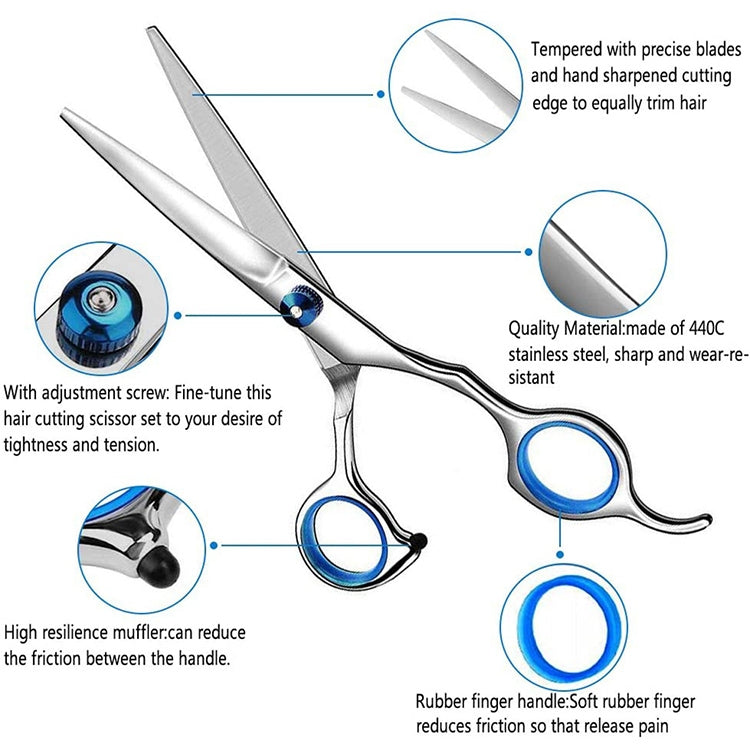 2pcs / Set Professional Hair Cutting Thinning Scissor Hairdressing Flat Shear Scissors Kit(Gold Silver) - free shipping - PMC TechLife - Order now!