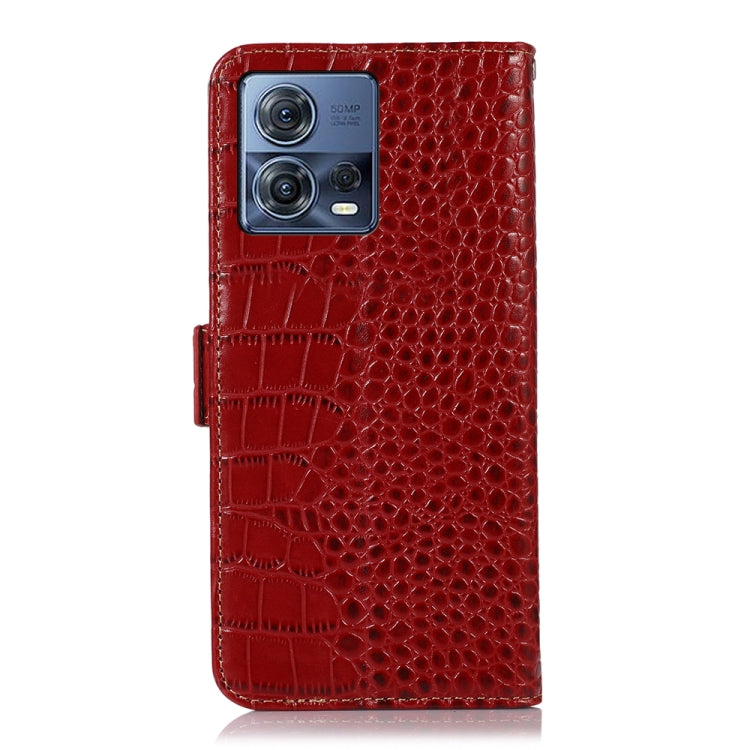 For Motorola Moto S30 Pro Crocodile Top Layer Cowhide Leather Phone Case(Red) - Motorola Cases by PMC TechLife | Online Shopping South Africa | PMC TechLife | Buy Now Pay Later Mobicred