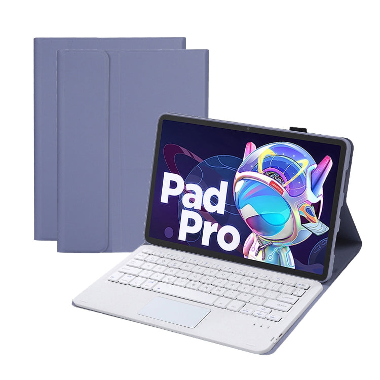 AM18-A Bluetooth Keyboard Leather Case with Touchpad For Lenovo XiaoXin Pad Pro 2022 11.2 inch(Blue) - Lenovo Keyboard by PMC TechLife | Online Shopping South Africa | PMC TechLife