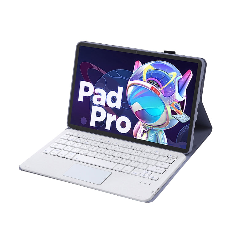 AM18-A Bluetooth Keyboard Leather Case with Touchpad For Lenovo XiaoXin Pad Pro 2022 11.2 inch(Blue) - Lenovo Keyboard by PMC TechLife | Online Shopping South Africa | PMC TechLife