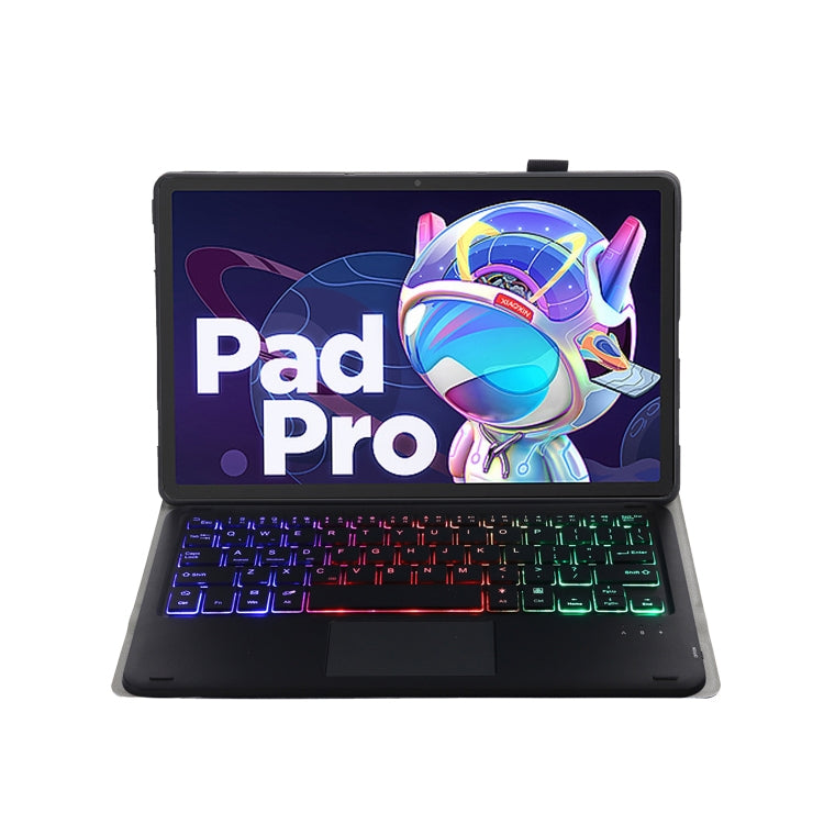 AM18-AS Tri-color Backlight Bluetooth Keyboard Leather Case with Touchpad For Lenovo XiaoXin Pad Pro 2022 11.2 inch(Black) - Lenovo Keyboard by PMC TechLife | Online Shopping South Africa | PMC TechLife