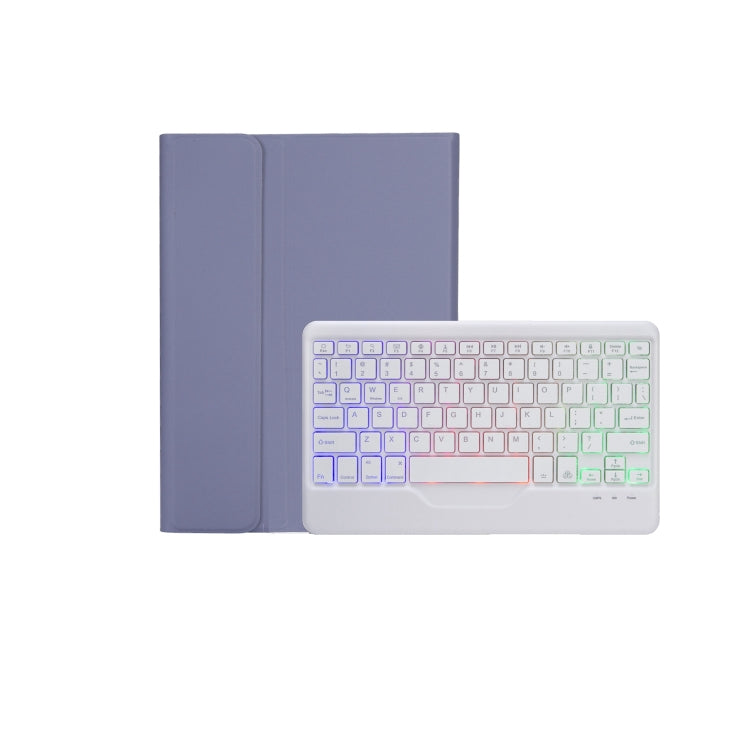 AM18-BS Tri-color Backlight Bluetooth Keyboard Leather Case For Lenovo XiaoXin Pad Pro 2022 11.2 inch(Blue) - Lenovo Keyboard by PMC TechLife | Online Shopping South Africa | PMC TechLife