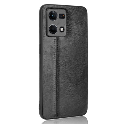For OPPO Reno7 4G Sewing Cow Pattern Skin PC + PU + TPU Case(Black) - OPPO Cases by PMC Jewellery | Online Shopping South Africa | PMC Jewellery | Buy Now Pay Later Mobicred