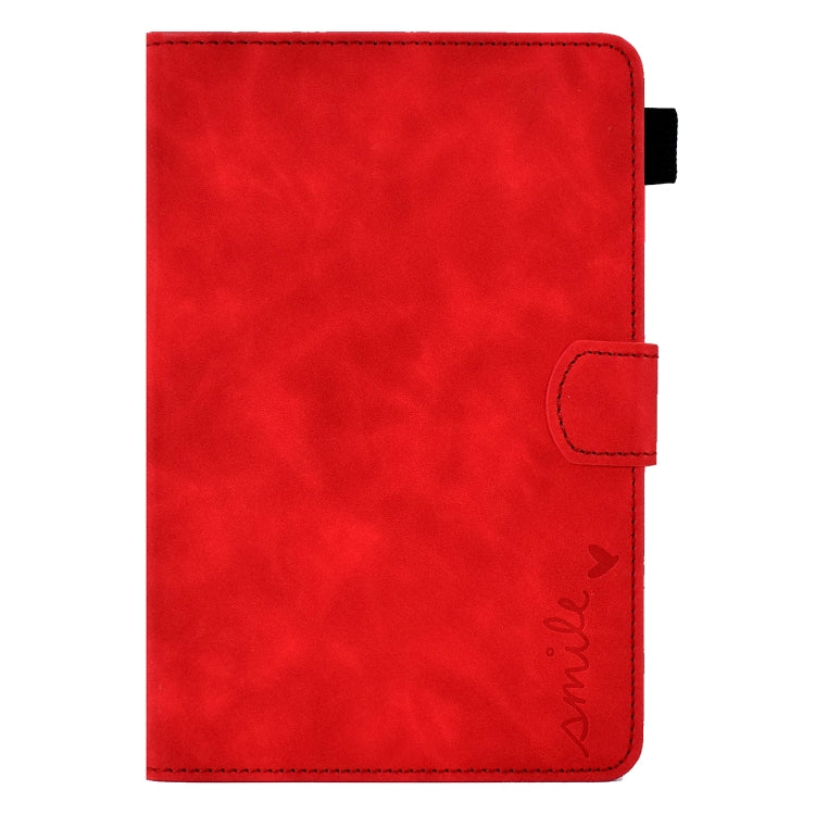 For Amazon Kindle Fire 7 2022 Embossed Smile Flip Tablet Leather Case(Red) - Amazon by PMC TechLife | Online Shopping South Africa | PMC TechLife | Buy Now Pay Later Mobicred