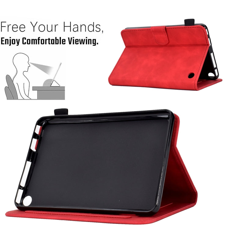 For Amazon Kindle Fire 7 2022 Embossed Smile Flip Tablet Leather Case(Red) - Amazon by PMC TechLife | Online Shopping South Africa | PMC TechLife | Buy Now Pay Later Mobicred