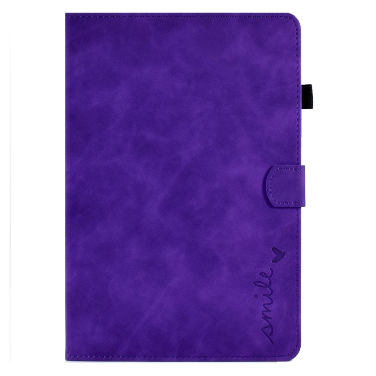For Amazon Kindle Fire HD 8 2022 / 2020 Embossed Smile Flip Tablet Leather Case(Purple) - Amazon by PMC TechLife | Online Shopping South Africa | PMC TechLife | Buy Now Pay Later Mobicred