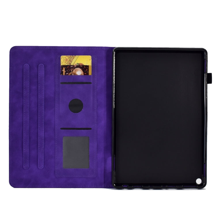 For Amazon Kindle Fire HD 8 2022 / 2020 Embossed Smile Flip Tablet Leather Case(Purple) - Amazon by PMC TechLife | Online Shopping South Africa | PMC TechLife | Buy Now Pay Later Mobicred