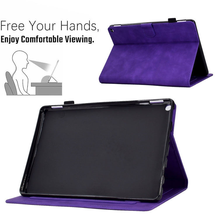For Amazon Kindle Fire HD 8 2022 / 2020 Embossed Smile Flip Tablet Leather Case(Purple) - Amazon by PMC TechLife | Online Shopping South Africa | PMC TechLife | Buy Now Pay Later Mobicred