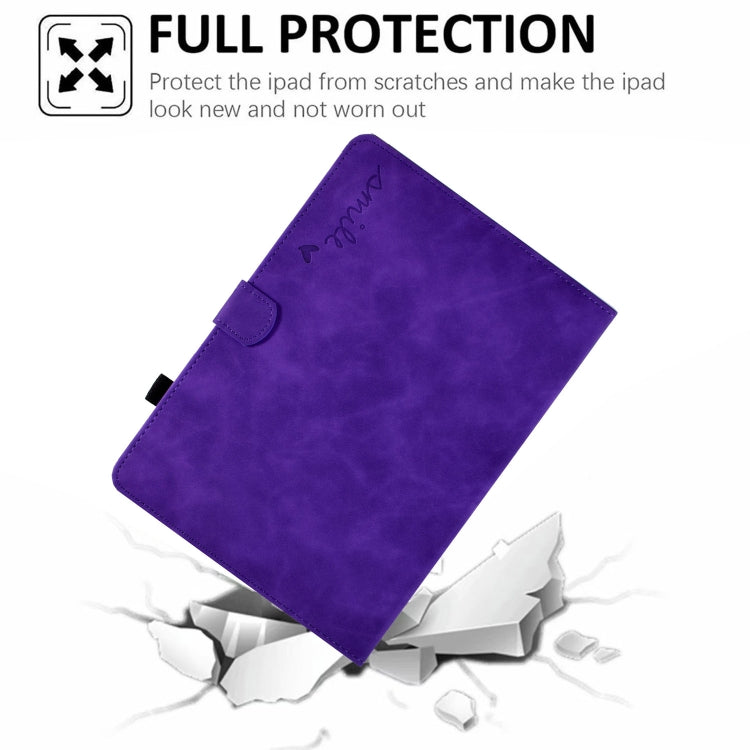 For Amazon Kindle Fire HD 8 2022 / 2020 Embossed Smile Flip Tablet Leather Case(Purple) - Amazon by PMC TechLife | Online Shopping South Africa | PMC TechLife | Buy Now Pay Later Mobicred