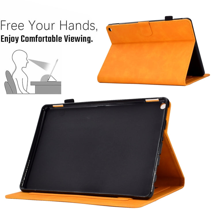For Amazon Kindle Fire HD 8 2022 / 2020 Embossed Smile Flip Tablet Leather Case(Khaki) - free shipping - PMC TechLife - Order now!
