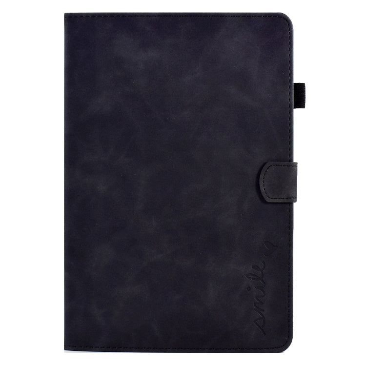 For Amazon Kindle Fire HD 10 2021 Embossed Smile Flip Tablet Leather Case(Black) - Amazon by PMC TechLife | Online Shopping South Africa | PMC TechLife | Buy Now Pay Later Mobicred