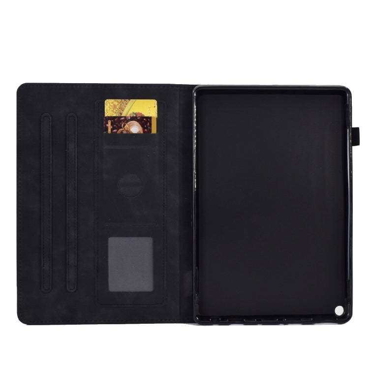 For Amazon Kindle Fire HD 10 2021 Embossed Smile Flip Tablet Leather Case(Black) - Amazon by PMC TechLife | Online Shopping South Africa | PMC TechLife | Buy Now Pay Later Mobicred