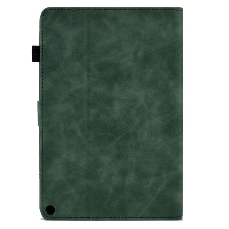For Amazon Kindle Fire HD 10 2021 Embossed Smile Flip Tablet Leather Case(Green) - Amazon by PMC TechLife | Online Shopping South Africa | PMC TechLife | Buy Now Pay Later Mobicred