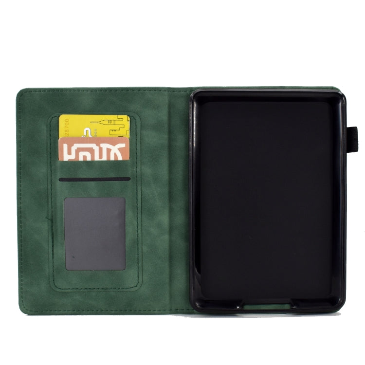 For Amazon Kindle Paperwhite 4/3/2/1 Embossed Smile Flip Tablet Leather Case(Green) - Amazon by PMC TechLife | Online Shopping South Africa | PMC TechLife | Buy Now Pay Later Mobicred