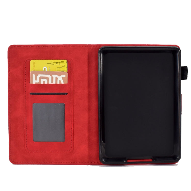 For Amazon Kindle Paperwhite 4/3/2/1 Embossed Smile Flip Tablet Leather Case(Red) - Amazon by PMC TechLife | Online Shopping South Africa | PMC TechLife | Buy Now Pay Later Mobicred