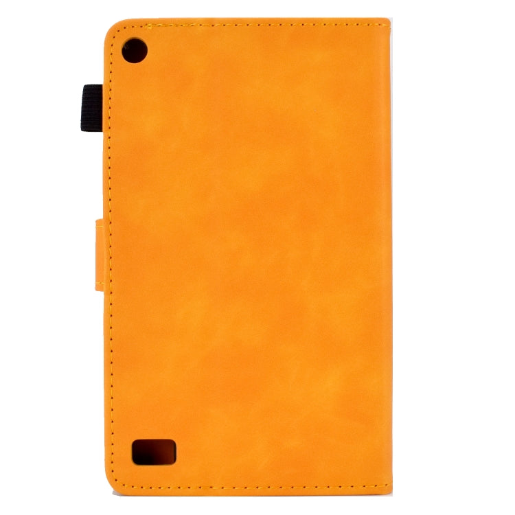For Amazon Kindle Fire 7 2019/2017/2015 Embossed Smile Flip Tablet Leather Case(Khaki) - Amazon by PMC TechLife | Online Shopping South Africa | PMC TechLife | Buy Now Pay Later Mobicred