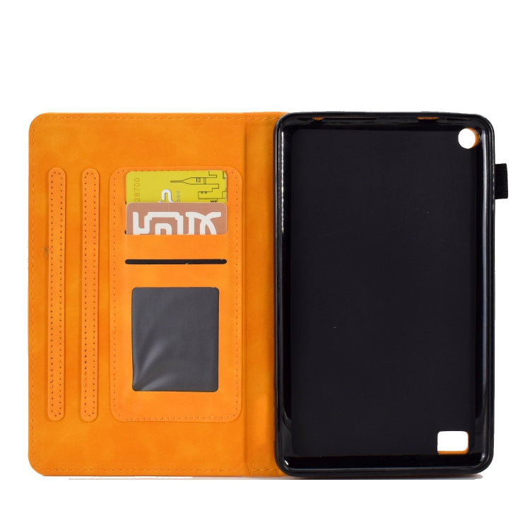 For Amazon Kindle Fire 7 2019/2017/2015 Embossed Smile Flip Tablet Leather Case(Khaki) - Amazon by PMC TechLife | Online Shopping South Africa | PMC TechLife | Buy Now Pay Later Mobicred
