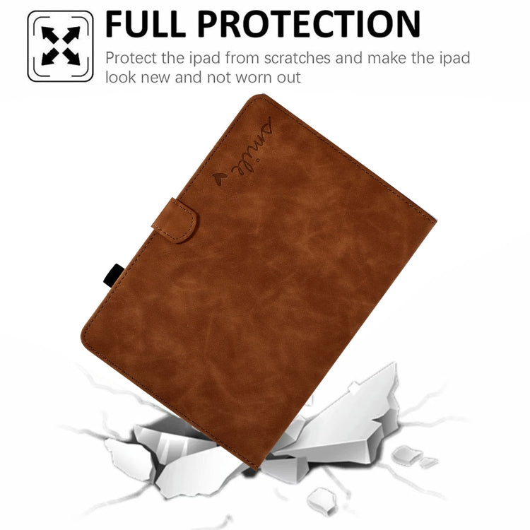 For Lenovo Tab M10 Embossed Smile Flip Tablet Leather Case(Brown) - Lenovo by PMC TechLife | Online Shopping South Africa | PMC TechLife | Buy Now Pay Later Mobicred
