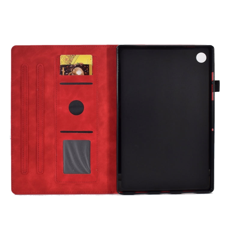 For Lenovo Tab M10 3rd Gen Embossed Smile Flip Tablet Leather Case(Red) - Lenovo by PMC TechLife | Online Shopping South Africa | PMC TechLife | Buy Now Pay Later Mobicred