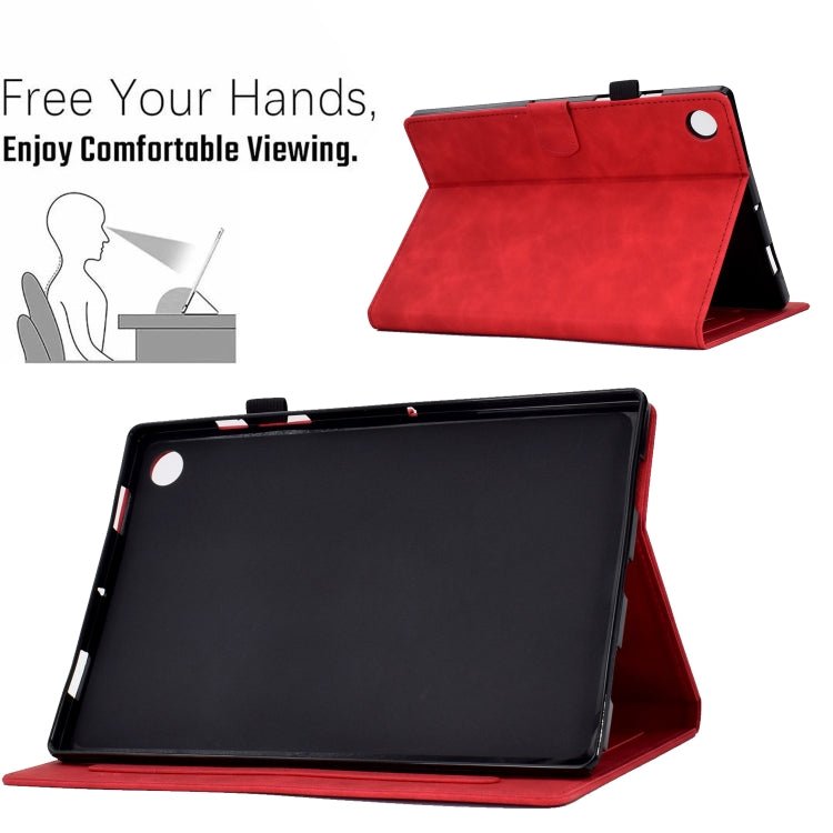 For Lenovo Tab M10 3rd Gen Embossed Smile Flip Tablet Leather Case(Red) - Lenovo by PMC TechLife | Online Shopping South Africa | PMC TechLife | Buy Now Pay Later Mobicred